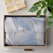 抽象芸術ブルーグレー水彩フラクタルアートフラワー 薄葉紙 (ギフト)