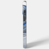 抽象芸術ブルーグレー水彩フラクタルアートフラワー Case-Mate iPhoneケース (裏面 / 左)