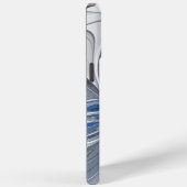 抽象芸術ブルーグレー水彩フラクタルアートフラワー Case-Mate iPhoneケース (裏面 / 右)