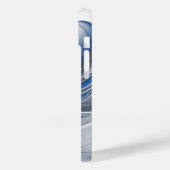 抽象芸術ブルーグレー水彩フラクタルアートフラワー Case-Mate iPhoneケース (裏面 / 左)