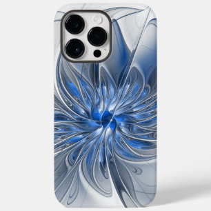 抽象芸術ブルーグレー水彩フラクタルアートフラワー Case-Mate iPhone 14 PRO MAXケース