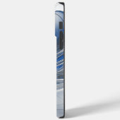 抽象芸術ブルーグレー水彩フラクタルアートフラワー Case-Mate iPhoneケース (裏面 / 左)