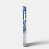 抽象芸術ブルーグレー水彩フラクタルアートフラワー Case-Mate iPhoneケース (裏面 / 左)