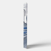 抽象芸術ブルーグレー水彩フラクタルアートフラワー Case-Mate iPhoneケース (裏面 / 右)