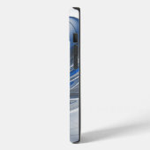 抽象芸術ブルーグレー水彩フラクタルアートフラワー Case-Mate iPhoneケース (裏面 / 左)