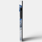 抽象芸術ブルーグレー水彩フラクタルアートフラワー Case-Mate iPhoneケース (裏面 / 左)