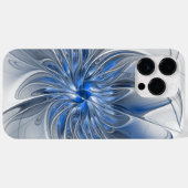 抽象芸術ブルーグレー水彩フラクタルアートフラワー Case-Mate iPhoneケース (裏面 (横))