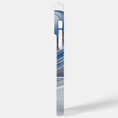 抽象芸術ブルーグレー水彩フラクタルアートフラワー Case-Mate iPhoneケース (裏面 / 左)