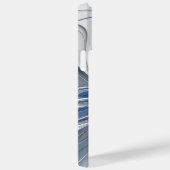 抽象芸術ブルーグレー水彩フラクタルアートフラワー Case-Mate iPhoneケース (裏面 / 右)