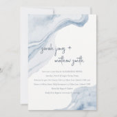 抽象芸術ブルーコースタルシービーチリハーサルディナー 招待状 (正面)