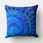 抽象芸術ブルーシェルデザイン-装飾用クッション クッション (裏面)