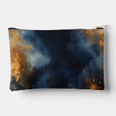 抽象芸術ブルーシテリア名前をカスタムするブライダル アクセサリーポーチ (裏面)