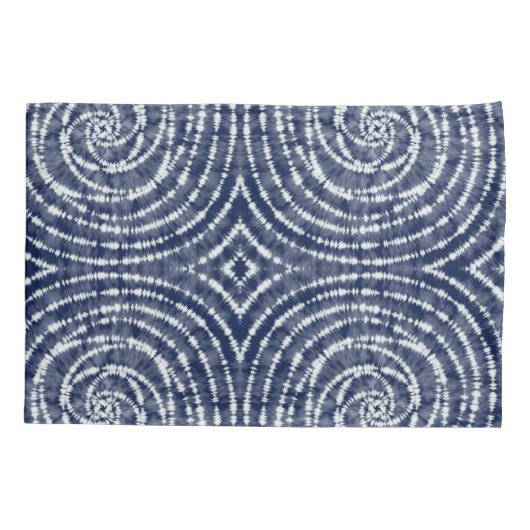 抽象芸術ブルーシボリ絞り染めダベットカバー 枕カバー (裏面)