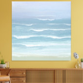 抽象芸術ブルーシーショアの水彩小波 キャンバスプリント (インサイチュ (リビング))