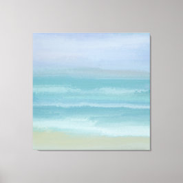 抽象芸術ブルーシーショアスモールブレーカーズウォーターカラー キャンバスプリント