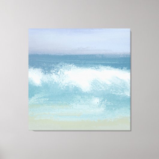 抽象芸術ブルーシーショア波の水色 キャンバスプリント (正面)