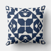 抽象芸術ブルージオメトリックデザイン クッション (裏面)