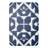 抽象芸術ブルージオメトリックデザイン バスマット (正面縦)