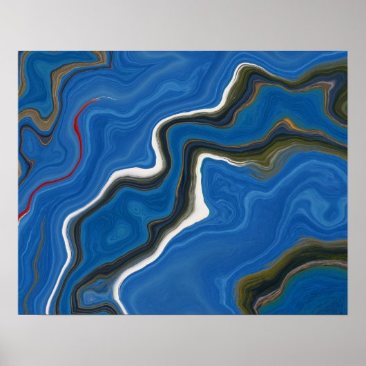 抽象芸術ブルースウォールポスター ポスター (正面)