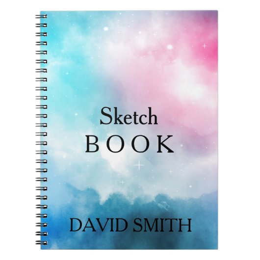 抽象芸術ブルースキーウォーターカラーノート ノートブック (正面)