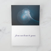 抽象芸術ブルースノーフレークスクリスマスカード シーズンカード (内部)