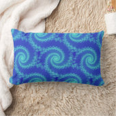 抽象芸術ブルースパイラルフラクタル ランバークッション (ブランケット)