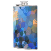 抽象芸術ブルースパープルおよび金ゴールド三角形 フラスク (左)