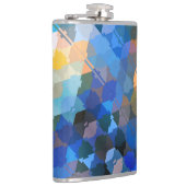 抽象芸術ブルースパープルおよび金ゴールド三角形 フラスク (右)