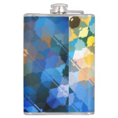 抽象芸術ブルースパープルおよび金ゴールド三角形 フラスク (裏面)