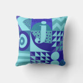 抽象芸術ブルース幾何学模様モノグラム クッション (裏面)