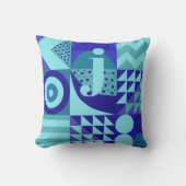 抽象芸術ブルース幾何学模様モノグラム クッション (正面)