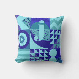 抽象芸術ブルース幾何学模様モノグラム クッション