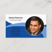 抽象芸術ブルーセキュリティプロフェッショナルカスタムの写真 名刺 (正面)