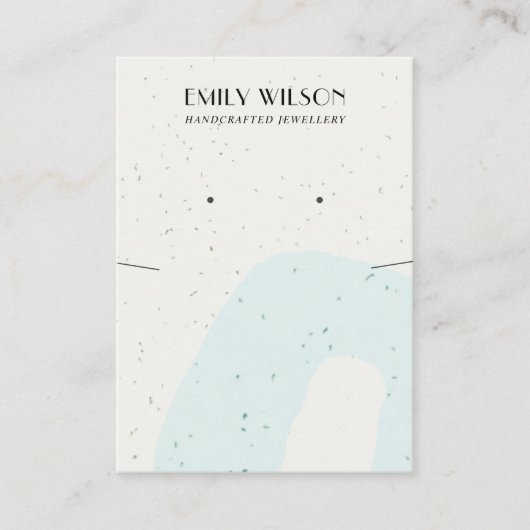 抽象芸術ブルーセラミックのネックレスイヤリングディスプレイ 名刺 (正面)