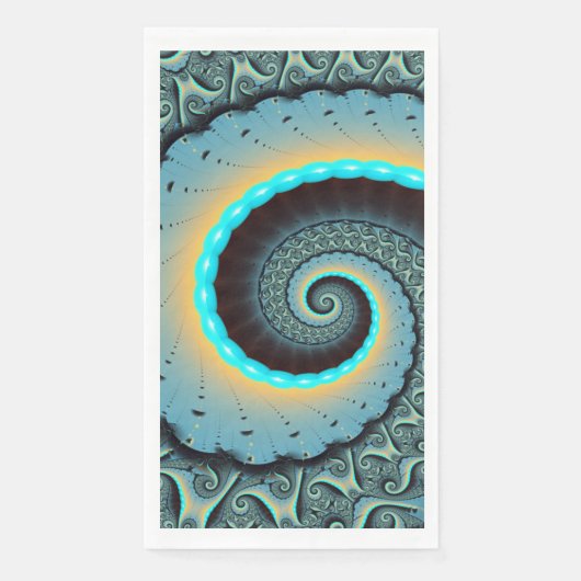 抽象芸術ブルーターコイズオレンジフラクタルアートスパイラル (正面)