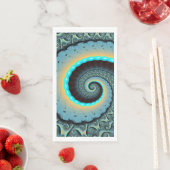 抽象芸術ブルーターコイズオレンジフラクタルアートスパイラル (インサイチュ)