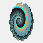 抽象芸術ブルーターコイズオレンジフラクタルアートスパイラル オーナメントカード (右)