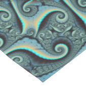 抽象芸術ブルーターコイズオレンジフラクタルアートスパイラル テーブルクロス (アングル)