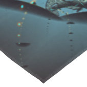 抽象芸術ブルーターコイズオレンジフラクタルアートスパイラル テーブルクロス (アングル)