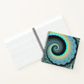 抽象芸術ブルーターコイズオレンジフラクタルアートスパイラル ノートブック (内部)