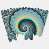 抽象芸術ブルーターコイズオレンジフラクタルアートスパイラル フェイバーボックス (見開き)