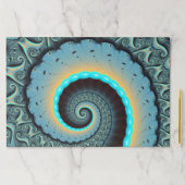 抽象芸術ブルーターコイズオレンジフラクタルアートスパイラル ペーパーパッド (インサイチュ)
