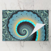 抽象芸術ブルーターコイズオレンジフラクタルアートスパイラル ペーパーパッド (折り畳み)