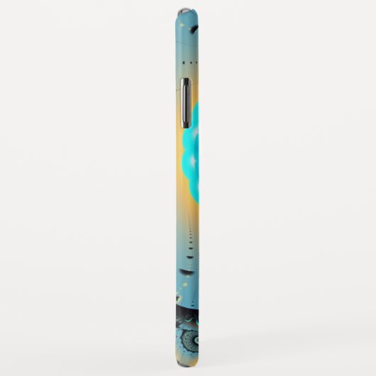 抽象芸術ブルーターコイズオレンジフラクタルアートスパイラル Case-Mate iPhoneケース (裏面/右)