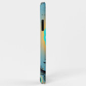 抽象芸術ブルーターコイズオレンジフラクタルアートスパイラル Case-Mate iPhoneケース (裏面/右)