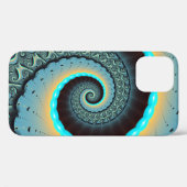抽象芸術ブルーターコイズオレンジフラクタルアートスパイラル Case-Mate iPhoneケース (裏面 (横))