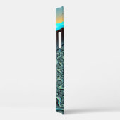 抽象芸術ブルーターコイズオレンジフラクタルアートスパイラル Case-Mate iPhoneケース (裏面 / 右)