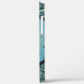 抽象芸術ブルーターコイズオレンジフラクタルアートスパイラル Case-Mate iPhoneケース (裏面 / 左)