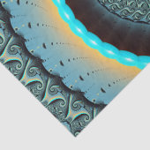 抽象芸術ブルーターコイズオレンジフラクタルアート 薄葉紙 (詳細)