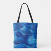 抽象芸術ブルーターコイズ海水波 | トートバッグ (裏面)